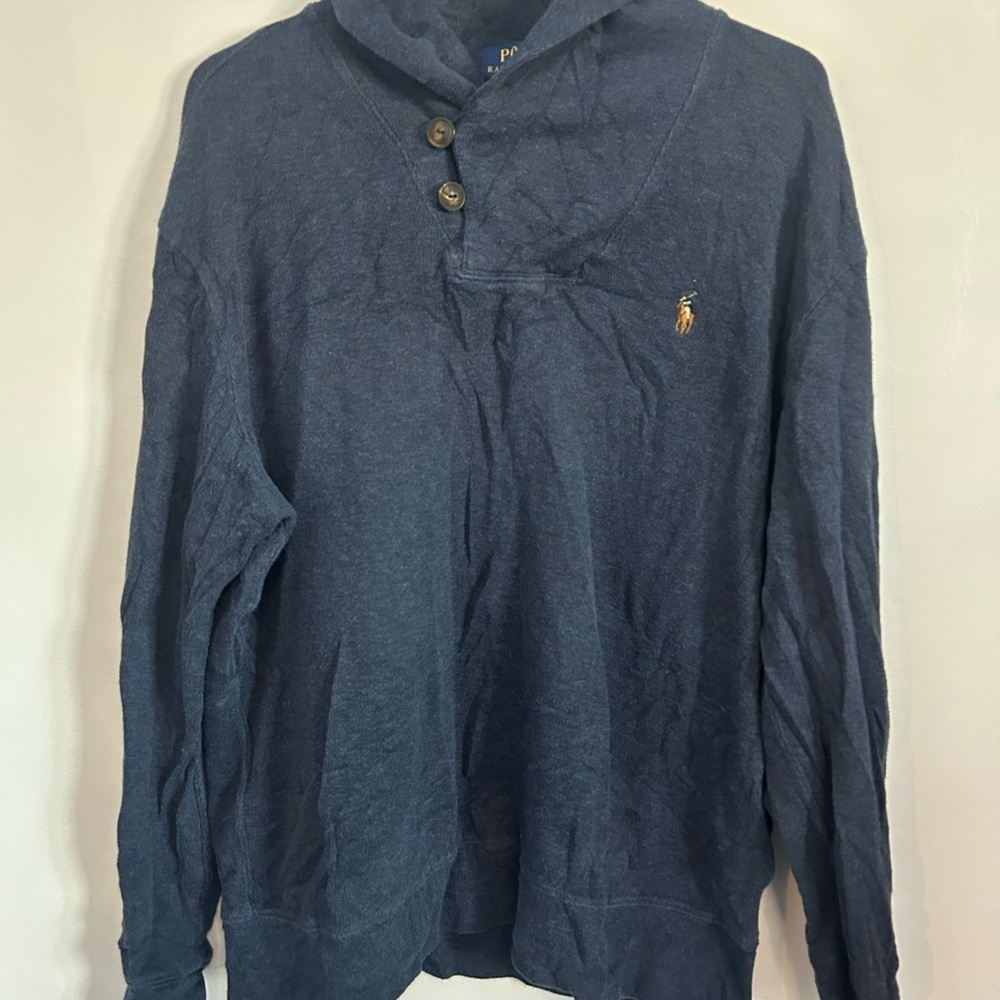 Polo by Ralph Lauren Estate Rib Blue Cotton Sweater